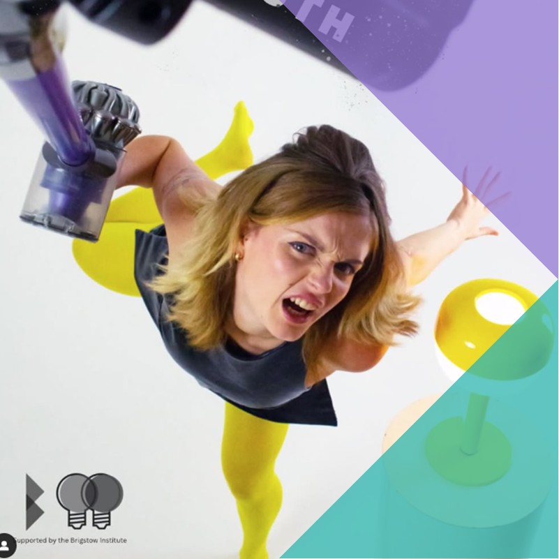 a women with a hoover